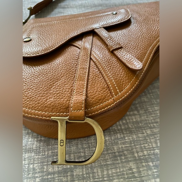 Authentic Vintage Christian Dior Brown Leather Saddlebag - Picture 8 of 16